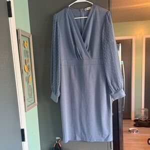 Grace Karin Long Sleeve Blue Dress